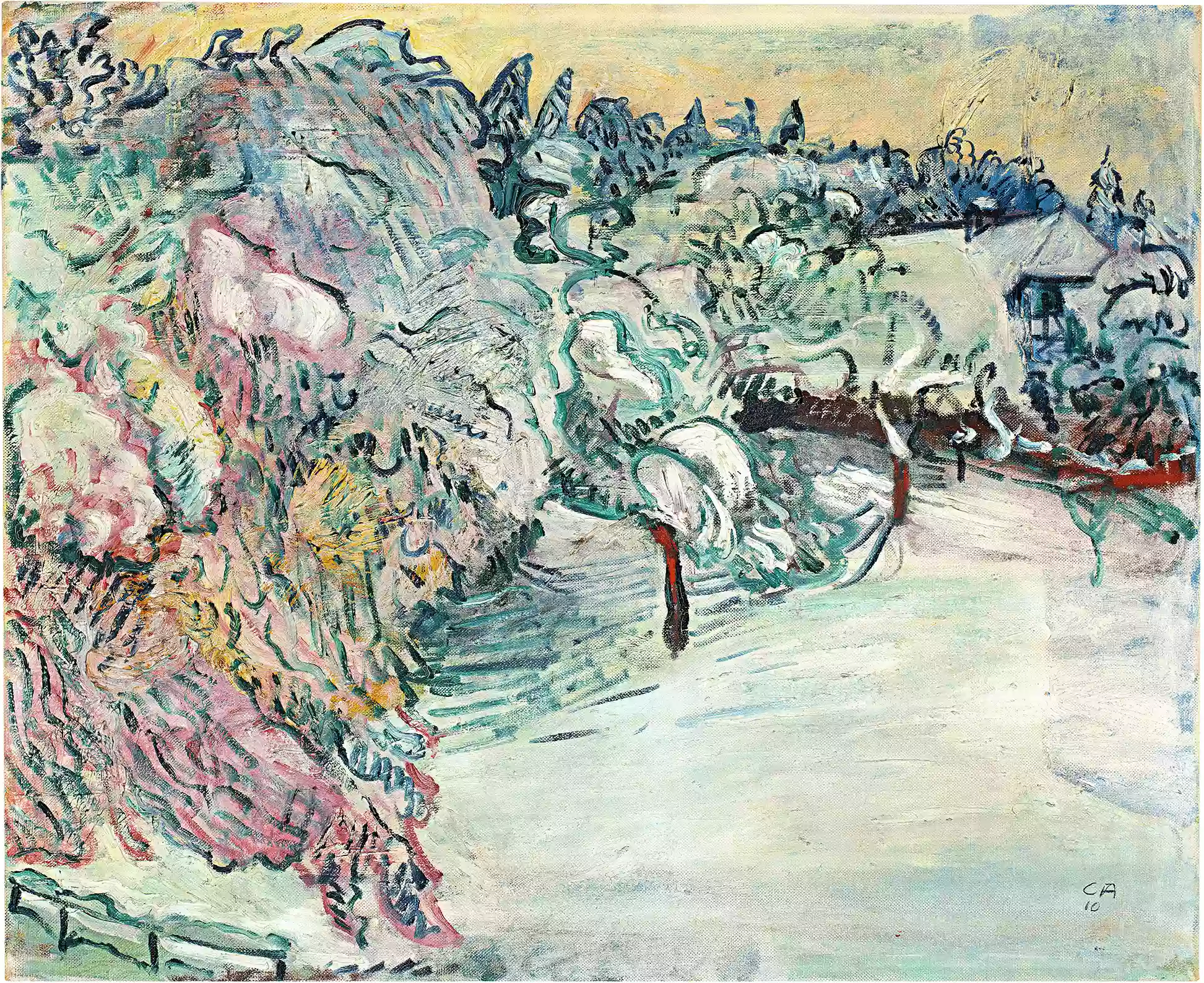 Cuno Amiet, Winterlandschaft, 1910, Öl auf Leinwand, 59,5 x 73 cm